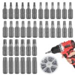 42 Stück Bit Set Torx, 1/4"" Sechseckiger Griff Antrieb Werkzeug Bitsatz S2 Stahl Vernickeln der Oberflächefür Schrauberbits Torx Bit für Akkuschrauber
