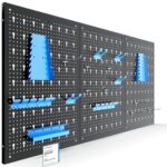 Arebos Werkzeugwand 3-teilige Lochwand Werkstatt | 17-teiliges Hakenset & Halterungen | 117,6 x 59,5 x 2 cm | Werkzeuglochwand aus Metall für Werkstatteinrichtung inkl. Montagematerial | Blau