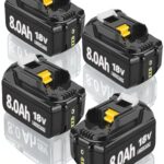 4X 18V 8.0Ah/8000mAh Ersatzakku für makita BL1860B BL1850B BL1840 BL1835 BL1845 BL1850 BL1860B BL1890 BL1415 BL1430 BL1440 BL1835 194205-3 194205-3 194205-3,194309-1 LXT-400 with LED Werkzeugakku