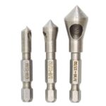 3 STÜCKE HSS Titanbeschichteter Senker & amp;Entgratbohrer-Handwerkzeug-Set for Durchtrennen von Metall-Holz-Bohrern