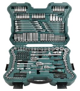 Brüder Mannesmann Steckschlüsselsatz 1/4 Zoll, 3/8 Zoll, 1/2 Zoll, 215-teilig - Werkzeugkoffer mit Ratschen, Schraubendreher, Sechskantschlüssel, Verlängerungsstücken, Stecknüssen & Bits|M98430