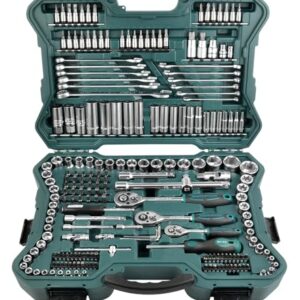 Brüder Mannesmann Steckschlüsselsatz 1/4 Zoll, 3/8 Zoll, 1/2 Zoll, 215-teilig - Werkzeugkoffer mit Ratschen, Schraubendreher, Sechskantschlüssel, Verlängerungsstücken, Stecknüssen & Bits|M98430