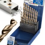 GARSIDURO® Metallbohrer Set HSS Cobalt 19tlg. | HSS-Co5 Profi Edelstahlbohrer 1-10mm | Selbstzentrierender Kobalt Spiralbohrer DIN 338 HSS CO Bohrerset für Edelstahl, Stahl, Eisen, Metall | Bohrer Set