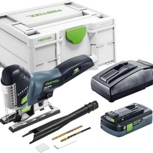 Festool Akku-Pendelstichsäge PSC 420 HPC 4,0 EBI-Plus CARVEX (mit Akkupack, Schnellladegerät, Stichsägeblatt-Set: WOOD FINE CUT und WOOD UNIVERSAL, Splitterschutz), im Systainer