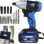 DayPlus Akku Schlagschrauber 1/2 Zoll mit Akku 18V 6.0Ah, Elektro-Schlagschrauber 420Nm Drehmoment, Drehschlagschrauber 2-Gang zum Reifenwechsel mit 14/17/19/22mm Stecknüsse, Tragetasche - 1 Akuu