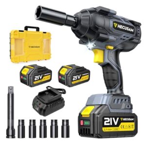 Schlagschrauber 1400N.m(1032Ft-lbs) 4000RPM 4 Gang Geschwindigkeit, 21V 1/2 Zoll Bürstenloser Akku Schlagschrauber, 2×4.0Ah Akkus, Für Auto LKW Reifen Schraube Mutter Removal