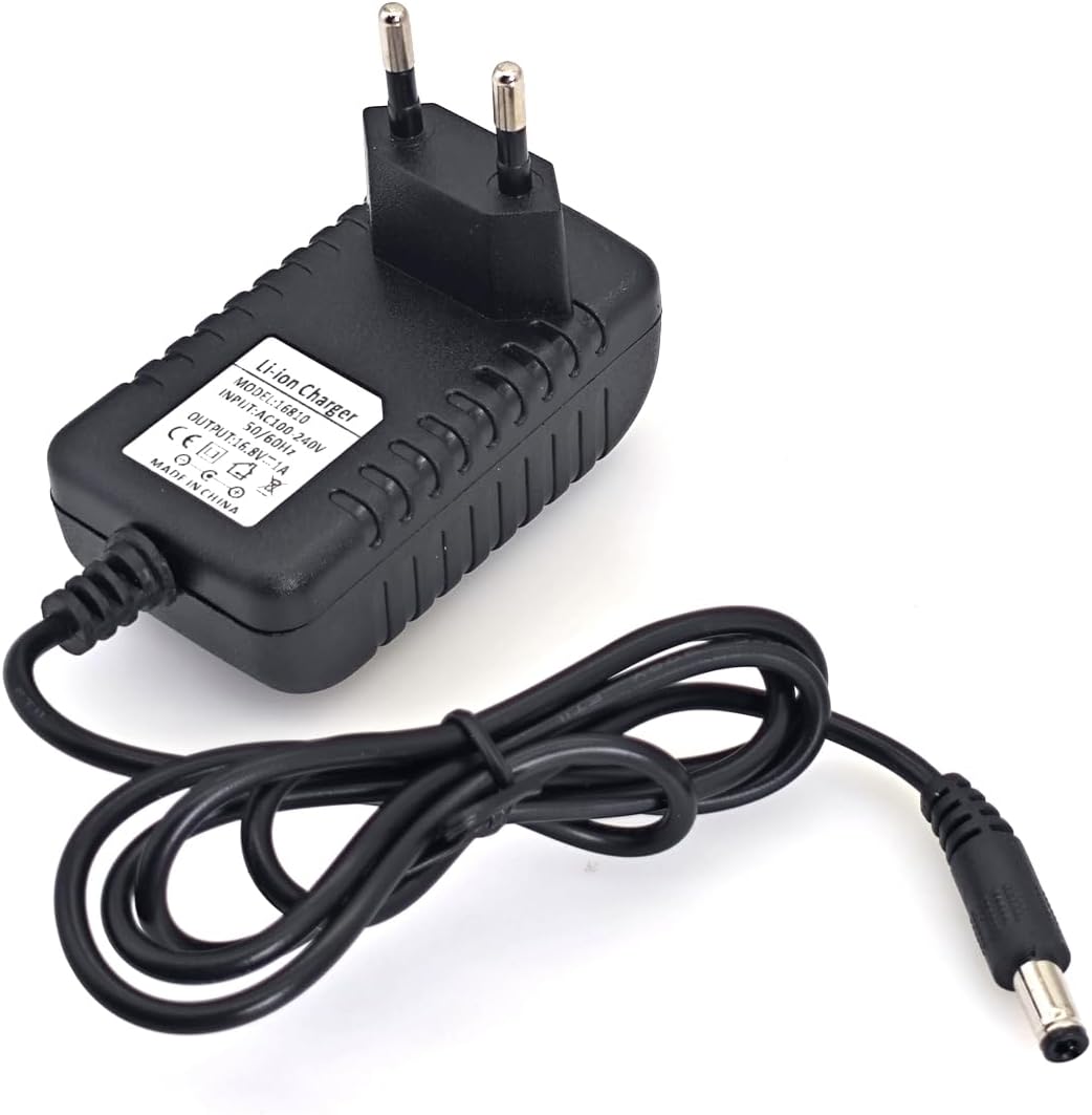 JZK DC 16.8V 1A AC Adapter Ersatz, Li-Ionen Lithium Akku Ladegerät, maximale 16.8W Stromversorgung, Ladestecker