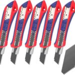 WORKPRO 5 Stück Cuttermesser Set 18mm mit 20 Ersatzklingen aus SK5, Profi Cuttermesser Abbrechklinge Kartonmesser, Mehrzweck Messer Allzweckmesser mit Gummigriff, Schneiden zum Papier, Karton