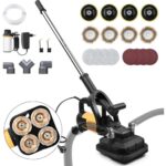 3800W Betonschleifer Betonfräse mit Langer Handgriff & Leistungsstarkem Motor | 4 x Schleiftopf | Ø100mm Diamantschleiftopf | Max. 6000 U/m | 6 Gang | Sanierungsfräse Mauerfräse Putzfräse