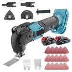 Multifunktionswerkzeug Akku für Makita 18V Akku, Bürstenlos Oszillierwerkzeug mit 2 x 3.0AH Akku und Ladegerät, 22 Zubehör,6 Geschwindigkeit,zum Schneiden, Polieren, Sägen