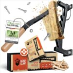 BearClaw Holzspalter manuell - Anzündholz Spalter zur Wandmontage - Handholzspalter, Spanmesser, Wand Holzspalter, Spalter Holz - Indoor & Outdoor Holz spalten - inkl. Anleitung - mit Holzgriff