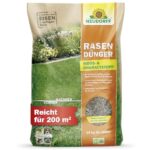 Neudorff RasenDünger Moos- und UnkrautStopp 10 kg für 200 m² mit Eisen und Kalium sorgt für einen dichten, grünen Rasen ohne Moos und Unkraut - schonend für Haustiere