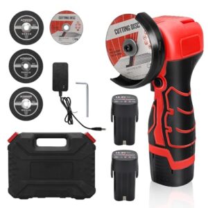 Akku Winkelschleifer, 16.8V Mini Winkelschleifer mit 2 x Batterien 2000mah, 76MM, 28000rpm, Mini Akku Flex mit 3 Trennscheiben, zum Schneiden, Polieren und Schärfen