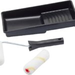 Fit For The Job Mini-Farbroller-Set für mehrere Oberflächen, Dispersions-, Glanz- und Satinfarben, kleine Rolle/Schale für Wände, Decken, Holz, Metall, 100mm-Rollenset, Rolle und Schale