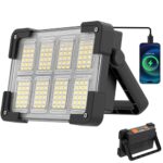 OHAYORI LED Baustrahler Akku, 4 Modi LED Strahler Akku, Campinglampe Aufladbar, Tragbare USB Wiederaufladbare PowerBank, Dimmbares Notlicht für Garten, Angeln, Camping, Wartung, Notfall