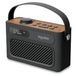 Inscabin M60 Tragbarer DAB/DAB + FM-Digitalradio/Bluetooth/Stereo-Sound/Doppellautsprecher/Doppelwecker/Subwoofer/Akku/Schönes Design (Schwarz)