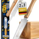 SCHMITZ.Tools Japansäge Handsäge Holz - Japanische Zugsäge - Extrem scharf, Doppelseitig 11/17 TPI - Japan Säge - Glatte & kontrollierte Schnitte - Japanese Saw – Japansäge Klein - Heller Griff