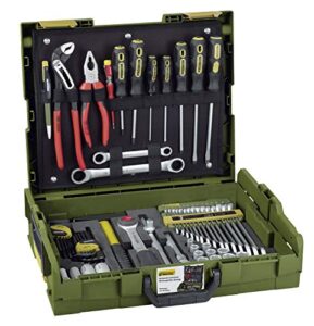 PROXXON Handwerker-Universal-Werkzeugkoffer, L-BOXX-System L 102, 69-teiliges Werkzeug-Set, Mit Hammer, Knipex-Zangen, Ratsche und Steckschlüsseleinsätze, 23660, 445 x 358 x 118 mm