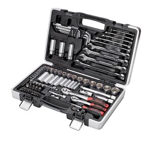 Rothewald Zoll Werkzeugsatz, 92 Teile, Herausnehmbare Bithalter Für Zoll-Bits, Feinverzahnte Ratschen, Erleichtert Kontrolliertes Schrauben, Chrom-Vanadium-Stahl