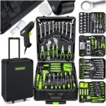 MASKO® Werkzeugkoffer 1400-teilig gefüllt | Werkzeugset im Aluminiumkoffer | Werkzeugkasten mit Rollen | Werkzeugkiste Haushalt, Haus, Hobby, KFZ | Trolley-Funktion | Profi Werkzeugwagen Handwerkzeug