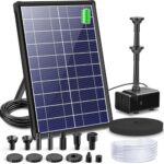 Biling 8W Solar Springbrunnen für außen mit 3600 mAh Batterie Solar Teichpumpe mit Filter Solar Brunnenpumpen mit Akku, Solar Wasserpumpe Schwimmende Fontäne für brunnen draussen miniteich