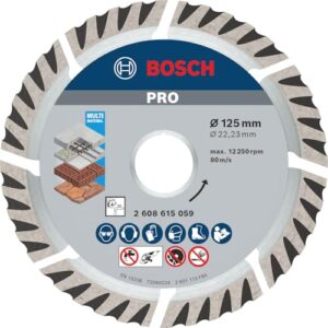 Bosch 1x PRO Multi Material Diamanttrennscheibe (für Beton, Stahlbeton, Ø 125 mm, Professional Zubehör Kleiner Winkelschleifer)