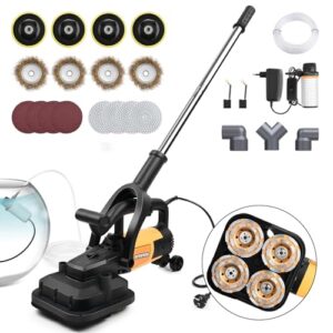 3800W Betonschleifer mit Handgriff, Vier Arbeitsmodule Betonfräse mit Schutzhaube, Ø100mm Diamantschleiftopf 6 stufen Drehzahlregelung, 6000 UPM Winkelschleifer Sanierungsfräse Mauerfräse Putzfräse