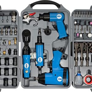 Güde Druckluftgeräte-Set 71-tlg. (6 bar Arbeitsdruck, 1/4" Anschlussgewinde, inkl. DL-Schlagschrauber, DL-Meißelhammer, DL-Ratschenschrauber, DL-Geradschleifer & umfangreiches Zubehör)