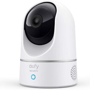 eufy Security Indoor Cam E220, 2K Überwachungskamera Innen, WLAN, Schwenkbar, Kameraüberwachung Innen, mit Nachtsicht, Personen- & Haustiererkennung, Bewegungsverfolgung, HomeBase 3 Kompatibel