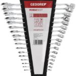 GEDORE red Ring-Maulschlüssel-Satz, 17-teilig, SW 6-22, Chrom-Vanadium-Stahl, Silber