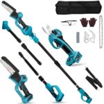 Akku Hochentaster 6 zoll Mini Ast Kettensäge Profi-Astsäge für Makita 18V (ohne Akkus), 4 IN 1 Astschere Teleskop Elektro teleskopsäge säge Astsäge Gartenschere akkusäge Arbeitshöhe bis 4,5m