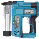 DEDRA Tacker, Nagler 2-in-1, pneumatisches Akku-Tackergerät, 18V, Tacker-/ Nagellänge bis zu 50 mm, LED-Beleuchtung, ohne Akku und Ladegerät, Magazin mit großer Kapazität (100 Stück)