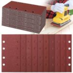 Schleifpapier Set 50 Stück 93 x 185mm, Schleifpapier Körnung 60/80/320/400/600/1000 Rechteckiges 8 Löcher Schleifpapiersatz Klett für Bosch Rechteckschleifer Metall Holz für Schwingschleifer