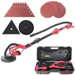 Arebos Trockenbauschleifer 710W | Langhalsschleifer mit Dual-Pad Schleifkopf Ø225mm | Teleskopstange, Absaugsystem, Schwenkbarer Kopf | inkl. 12 Schleifscheiben & Koffer