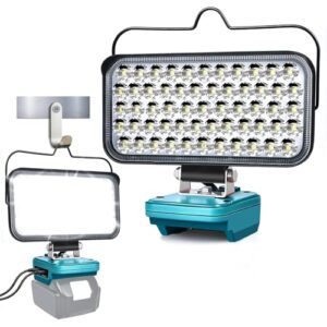 GZYZ LED Akku Lampe Für Makita 18v,174W 6800LM Baustellenlampe,Kabellose Arbeitsleuchte,mit USB- und Typ-C-Ladeanschluss und Niederspannungsschutz, für Gärten, Hinterhöfen, Garagen (keine Batterie)