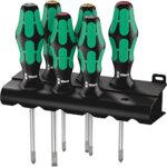 Wera 335/350/355/6 Schraubendrehersatz Kraftform Plus Lasertip + Rack, 6-teilig, 05105622001