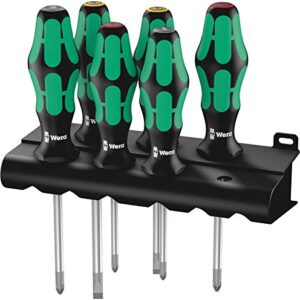 Wera 335/350/355/6 Schraubendrehersatz Kraftform Plus Lasertip + Rack, 6-teilig, 05105622001