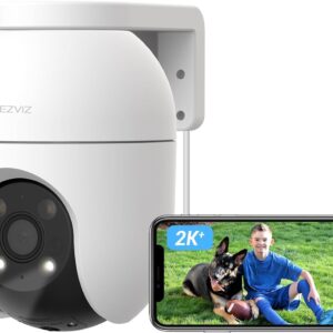 EZVIZ 4MP PTZ Überwachungskamera Aussen, WLAN IP Kamera Outdoor mit Personen-/Fahrzeugerkennung, Zwei-Wege-Audio, Automatischer Verfolgung und Vollfarb-Nachtsicht, Wetterfestes Design, C8c 2K+