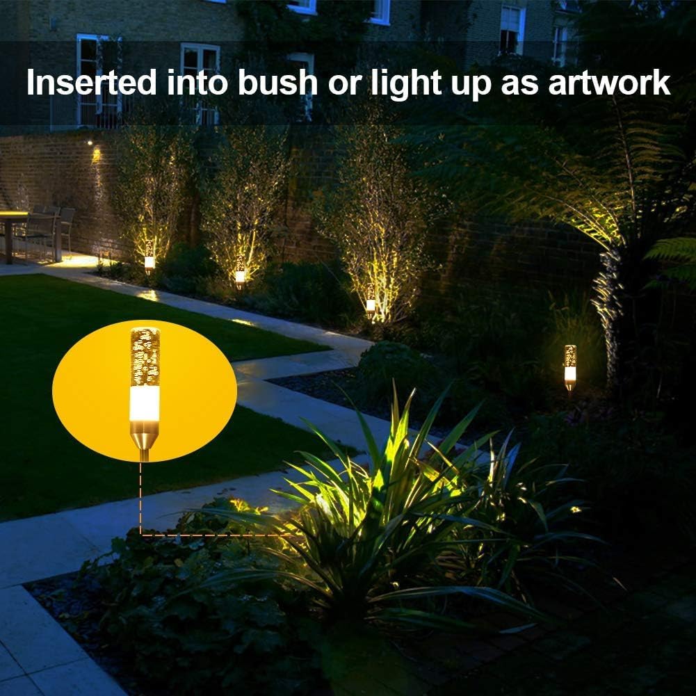 ECOWHO 6er Set Warmweiß LED Gartenleuchtung mit Erdspieß IP65 Wasserdicht Gartenstrahler mit Strom, Erweiterbar Gartenleuchte mit Kabel, Gartenlampe außen für Outdoor Garten Rasen Hof – Bild 3