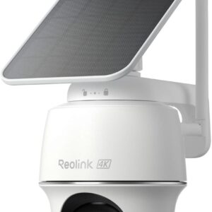 Reolink Erste 4K Solar Überwachungskamera Aussen Akku, Argus PT Ultra + Solarpanel, 2,4&5GHz WiFi, Auto-Tracking, Solar WLAN Kamera Outdoor mit 8MP UHD Farbnachtsicht, KI-Erkennung, Keine Monatsgebühr