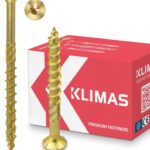 KLIMAS Holzschrauben Torx - Spanplattenschrauben Gelb - Senkkopfschrauben - Terrassenschrauben - Universalschrauben - Dachkonstruktion Schrauben Set - Holzschrauben 5x100 mm - 200 Stück