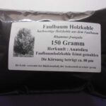 Eigenmarke Faulbaum Holzkohle, Holzkohlenstaub, Rhamnus frangula, Körnung ca. 80 µm