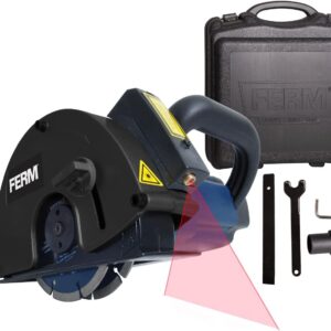 FERM WSM1009 Mauernutfräse Schlitzfräse 1700W - 2 Diamantscheiben 125mm - Laserfürhrung - Staubabsaugungsadapter - Koffer