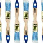 Hardy Working Tools 6 STK. Flachpinsel-Set 25 mm Serie 42, Lasurpinsel für Holzstreichen, Lackpinsel für Metall mit synthetischen Hellen Borsten.