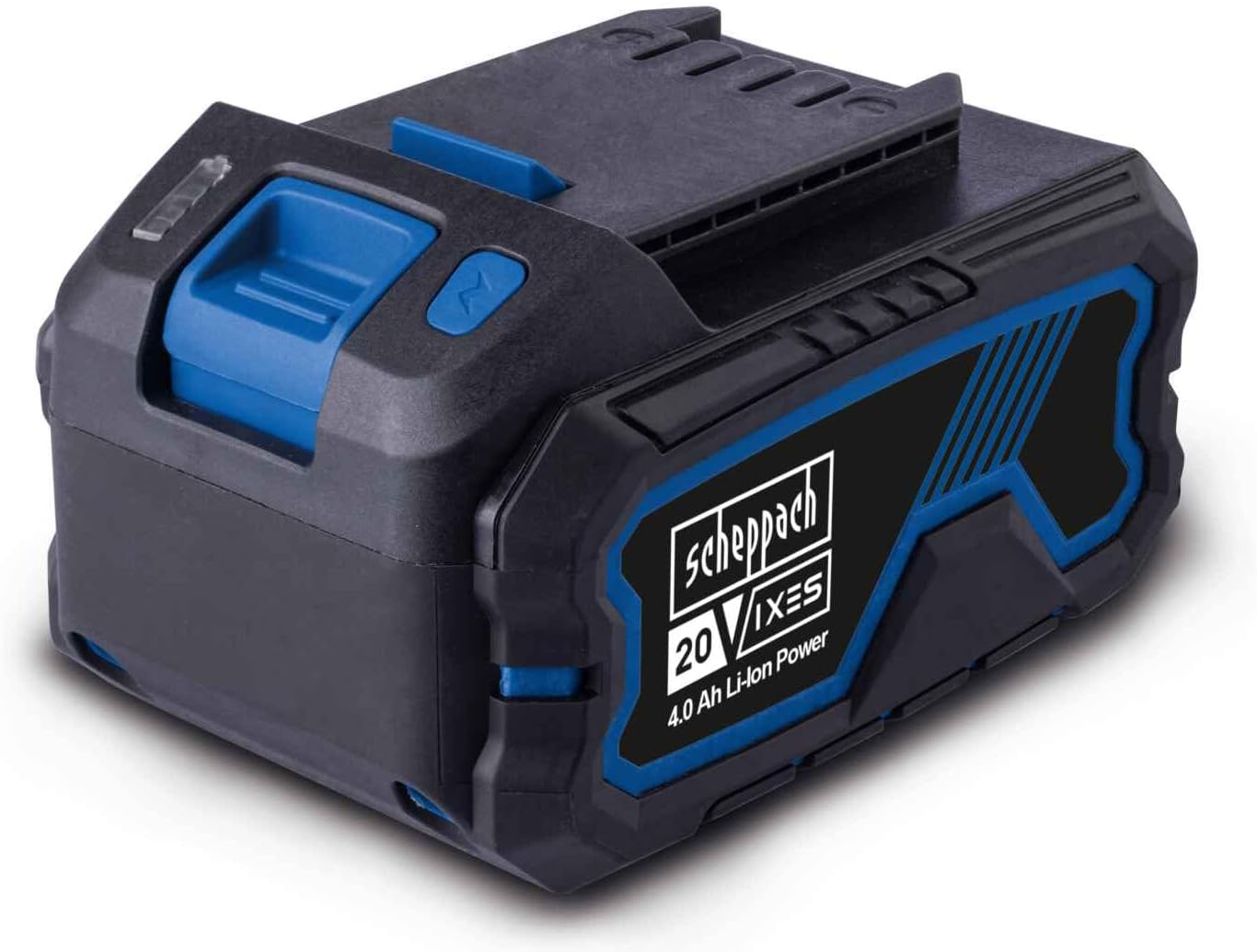 Original Scheppach 20V Akku 4Ah Ersatzakku SBP4.0 | 20V-IXES-Serie | Ladezeit 60–120 Min. je nach Ladegerät | 3-stufige Ladeanzeige | Staub -& korrosionsgeschützt | effizientes Einzelzellenmanagement