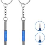 Mini Brillen Schraubendreher, 3 in 1 Edelstahl Screwdriver Brillen Reparatur Set, Brillenwerkzeug Set Klein mit Schlüsselbund Tragbarer Schraubendreher für brillen, Schmuck und Uhren Reparat (2)