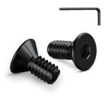 20 Stück Senkkopfschrauben M3 x 12 mm Innensechskant Antrieb Schwarze Schrauben Edelstahl A2 V2A Senkschrauben Vollgewinde mit Innensechskantschlussel