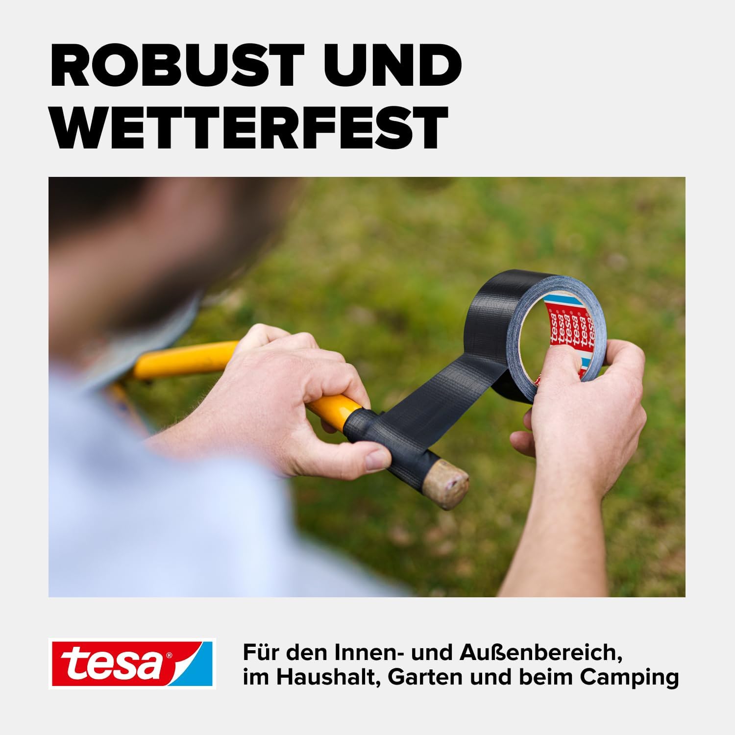 tesa extra Power Universal Gewebeband - Gewebeverstärktes Ductape zum Reparieren, Befestigen, Bündeln, Verstärken oder Abdichten - Schwarz - 50 m x 50 mm – Bild 5