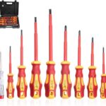 CCLIFE 9 tlg VDE Isolierter Schraubendreher Schraubenzieher Satz 1000V inkl. Spannungsprüfer Schlitz & PH & PZ Set