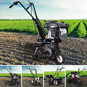 BRAST Motorhacke Gartenfräse Benzin | 1,9kW(2,6PS)-5,15kW(7PS) | 25-85cm Arbeitsbreite | 6 Modelle | Stahlrahmen Transportrad & kabellos | für kleine bis sehr große Grundstücke | BRB-AF 5500s